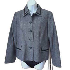 Vintage Pendleton Grey/Black Tweed Lamb's wool blend blaze 10p